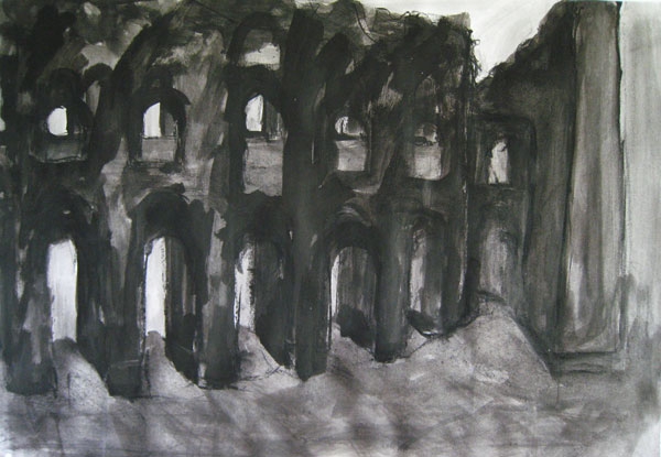 Colosseum - oostindische inkt, 49 x 70 cm
