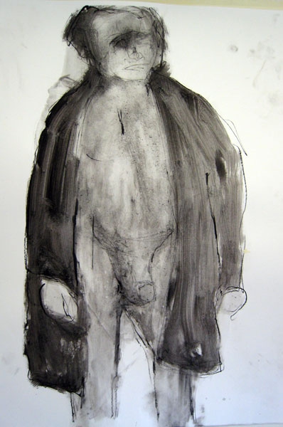 L’homme 1 - Oostindische inkt, 100 x 70 cm