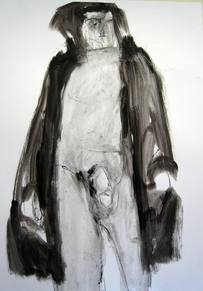 L’homme 2 - Oostindische inkt, 100 x 70 cm