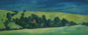 Jeantes zomer, olieverf 40 x 120 cm