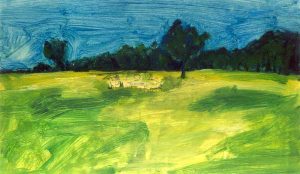 Zomeravond, acryl 37 x 50 cm