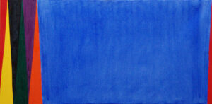 Wimpels: blauw (olieverf, 60x30cm)