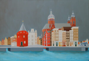 Amsterdam, Scheierstoren (olieverf, 100x70cm)