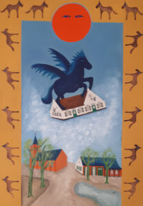 Ontvoering van t' Bonte Paard (olieverf, 100x70cm)