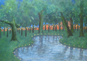Vetpotjes bij de Coesweerde (olieverf, 100x70cm)