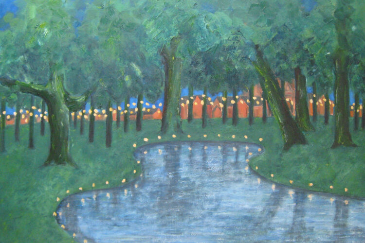 Vetpotjes bij de Coesweerde (olieverf, 100x70cm)